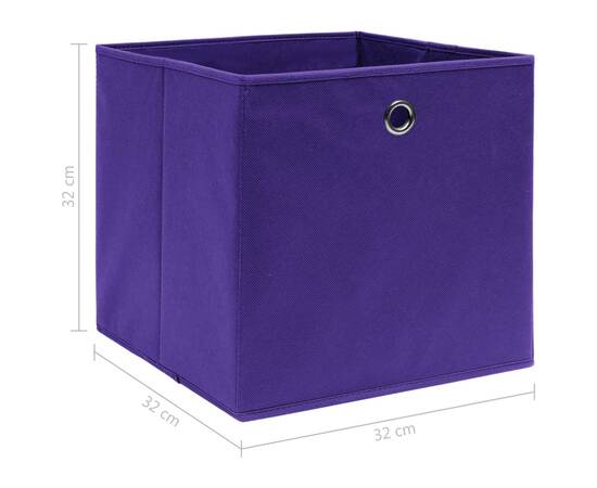 Cutii depozitare, 10 buc., violet, 32x32x32 cm, textil, 5 image