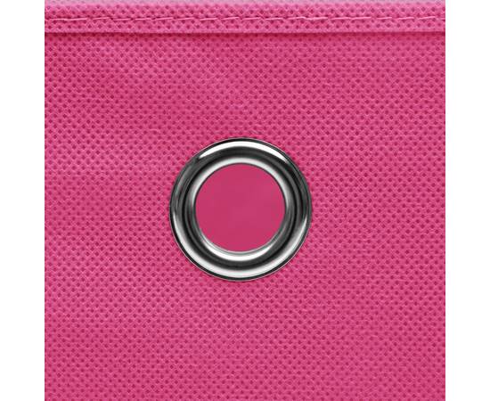 Cutii depozitare cu capac, 4 buc., roz, 28x28x28 cm, 5 image