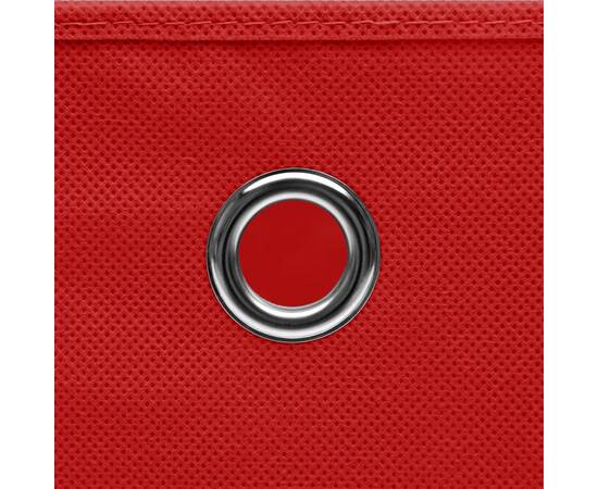 Cutii depozitare cu capace, 4 buc., roșu, 32x32x32 cm, textil, 5 image