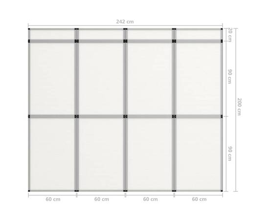 Perete de afișaj pliabil cu 12 panouri, alb, 242 x 200 cm, 6 image