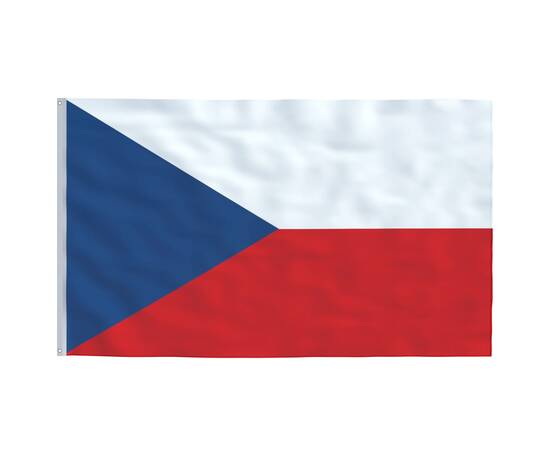 Steag cehia și stâlp din aluminiu, 5,55 m, 4 image