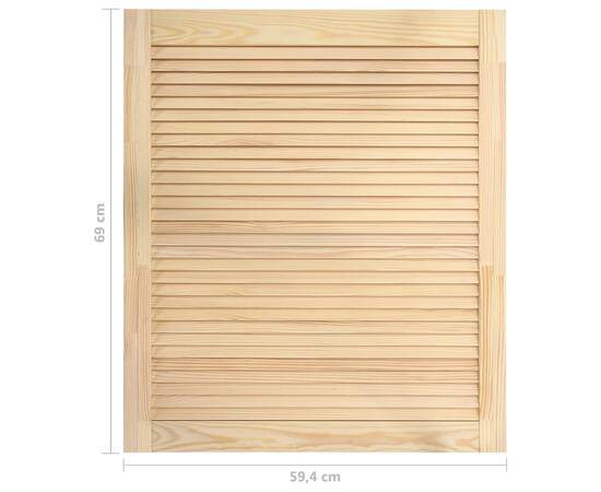 Uși lamelare, 2 buc., 69x59,4 cm, lemn masiv de pin, 7 image