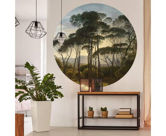 Wallart tapet în formă de cerc „umbrella pines in italy”, 190 cm