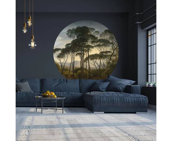 Wallart tapet în formă de cerc „umbrella pines in italy”, 190 cm, 4 image