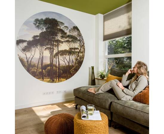 Wallart tapet în formă de cerc „umbrella pines in italy”, 190 cm, 5 image