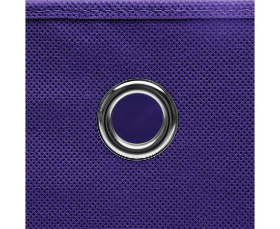 Cutii de depozitare 4 buc. violet 28x28x28 cm, material nețesut, 4 image
