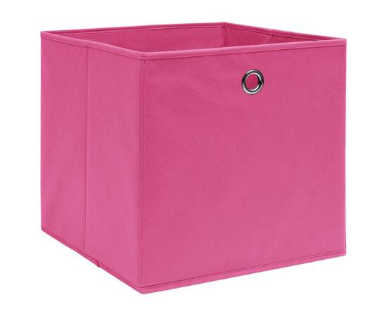 Cutii depozitare, 4 buc., roz, 32x32x32 cm, textil, 2 image