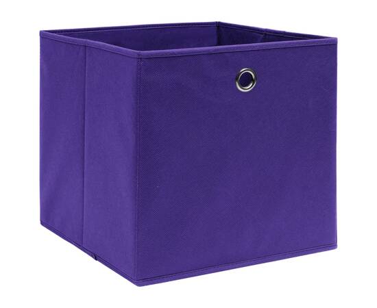 Cutii depozitare, 4 buc., violet, 32x32x32 cm, textil, 2 image