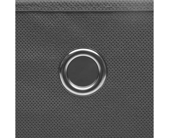 Cutii depozitare cu capace, 4 buc., negru, 32x32x32 cm, textil, 5 image