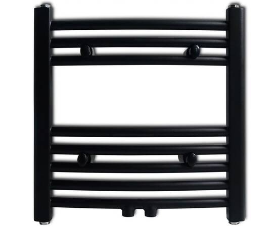 Radiator port-prosop încălzire baie, curbat, 480 x 480 mm, negru, 2 image