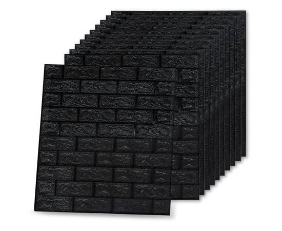 Tapet de perete autocolant 3d, 20 buc., negru, 4 image