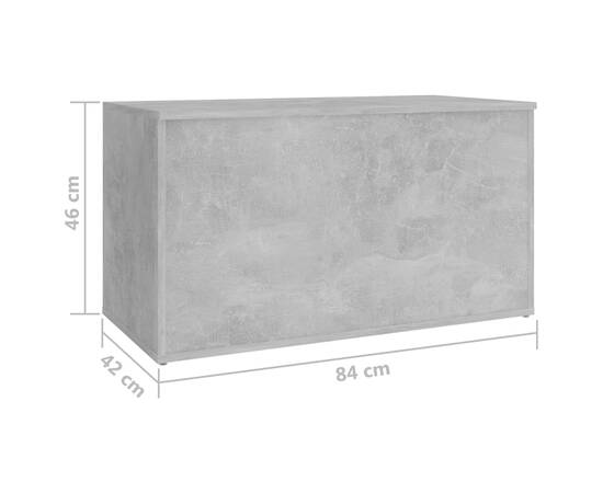 Cufăr de depozitare, gri beton, 84x42x46 cm, lemn compozit, 9 image