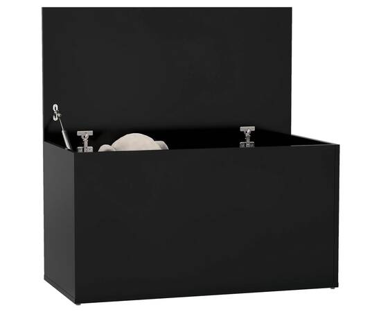 Cufăr de depozitare, negru, 84x42x46 cm, lemn compozit, 3 image