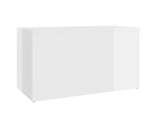 Cufăr depozitare, alb extralucios, 84x42x46 cm, lemn compozit, 5 image
