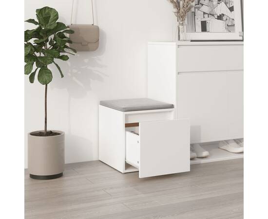 Cutie cu sertar, alb, 40,5x40x40 cm, lemn compozit, 3 image