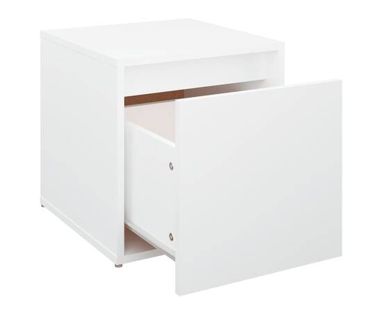 Cutie cu sertar, alb, 40,5x40x40 cm, lemn compozit, 6 image