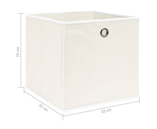 Cutii depozitare, 10 buc., alb, 32x32x32 cm, textil, 5 image