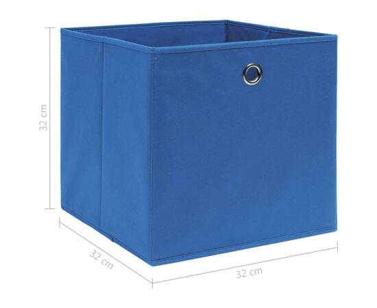 Cutii depozitare, 10 buc., albastru, 32x32x32 cm, textil, 5 image