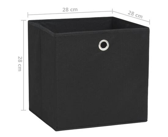 Cutii depozitare, 10 buc., negru, 28x28x28 cm, material nețesut, 7 image