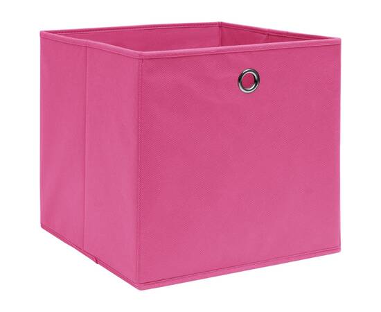 Cutii depozitare, 10 buc., roz, 28x28x28 cm, material nețesut, 2 image