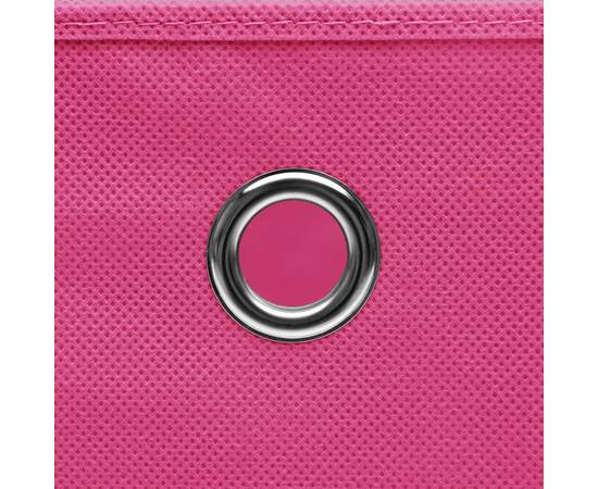 Cutii depozitare, 10 buc., roz, 28x28x28 cm, material nețesut, 4 image