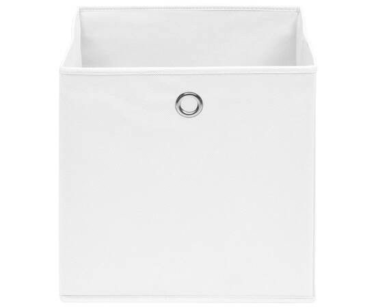 Cutii depozitare, 4 buc., alb, 28x28x28 cm, textil nețesut, 3 image