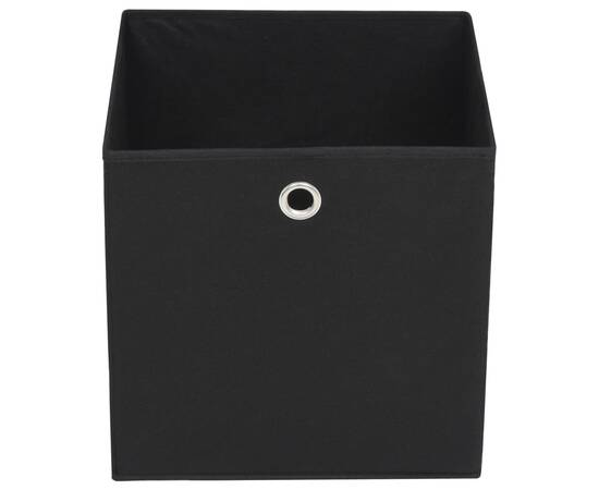 Cutii depozitare, 4 buc., negru, 28x28x28 cm, material nețesut, 4 image