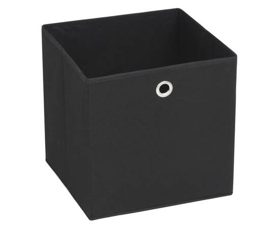 Cutii depozitare, 4 buc., negru, 28x28x28 cm, material nețesut, 3 image