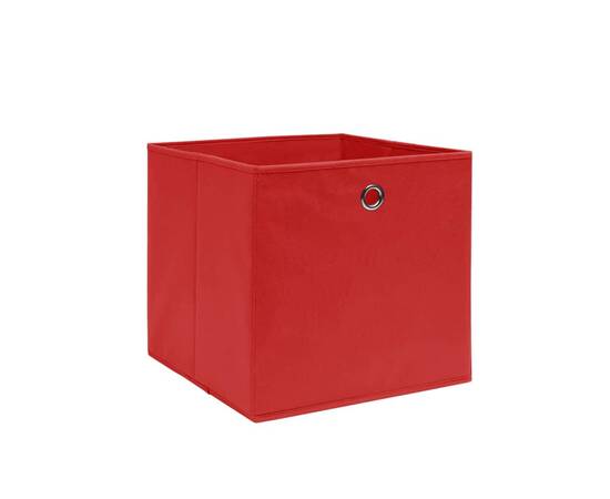Cutii depozitare, 4 buc., roșu, 28x28x28 cm, textil nețesut, 2 image