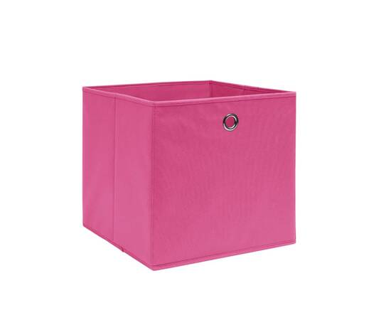 Cutii depozitare, 4 buc., roz, 28x28x28 cm, textil nețesut, 2 image