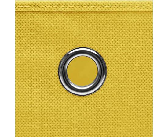 Cutii depozitare cu capac, 10 buc., galben, 32x32x32 cm, textil, 5 image