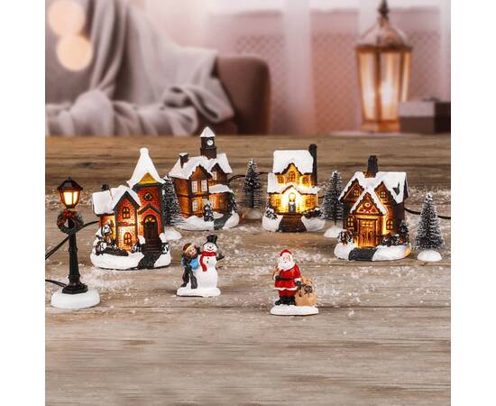 Hi decorațiune scenă sat de crăciun cu led, 2 image