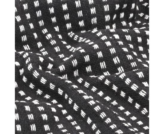 Pătură decorativă cu pătrățele, bumbac, 125 x 150 cm, negru, 5 image