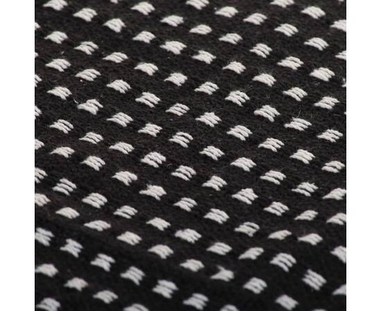 Pătură decorativă cu pătrățele, bumbac, 160 x 210 cm, negru, 6 image
