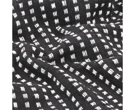 Pătură decorativă cu pătrățele, bumbac, 220 x 250 cm, negru, 5 image