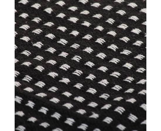 Pătură decorativă cu pătrățele, bumbac, 220 x 250 cm, negru, 6 image