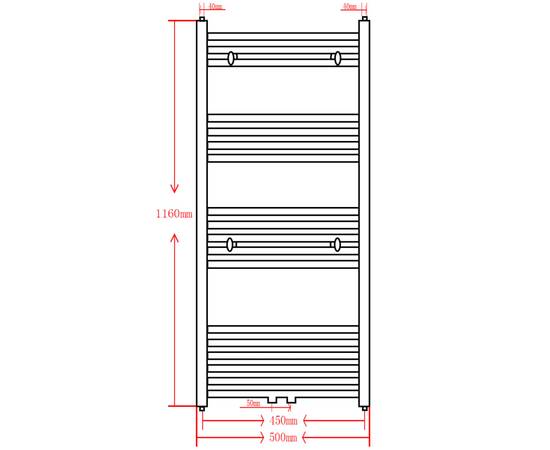 Radiator port-prosop încălzire centrală, curbat, 500 x 1160 mm, gri, 9 image