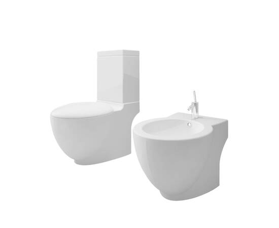 Set de toaletă & bideu, alb, ceramică, 2 image