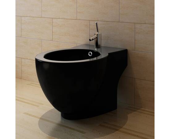 Set toaletă și bideu ceramică negru, 3 image