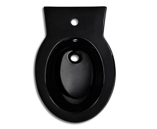 Set toaletă și bideu ceramică negru, 7 image