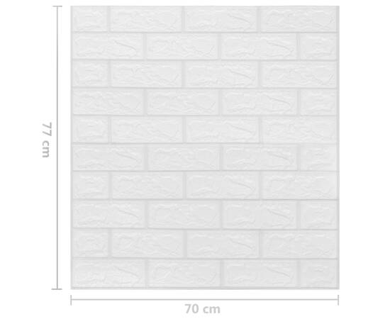 Tapet de perete autocolant 3d, 10 buc., alb, model cărămizi, 7 image