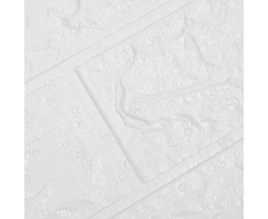 Tapet de perete autocolant 3d, 10 buc., alb, model cărămizi, 5 image