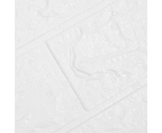 Tapet de perete autocolant 3d, 20 buc., alb, model cărămizi, 5 image