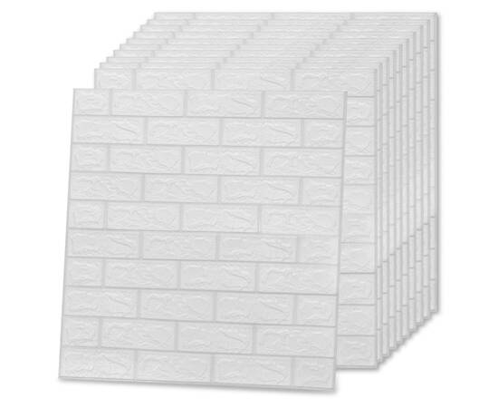 Tapet de perete autocolant 3d, 40 buc., alb, 4 image