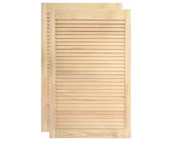 Uși lamelare, 2 buc., 99,3x59,4 cm, lemn masiv de pin, 2 image