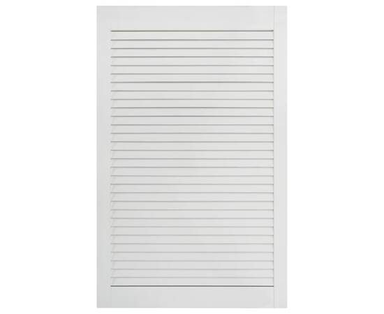 Uși lamelare, 4 buc., alb, 99,3x59,4 cm, lemn masiv de pin, 3 image