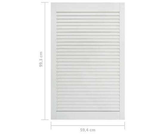 Uși lamelare, 4 buc., alb, 99,3x59,4 cm, lemn masiv de pin, 7 image
