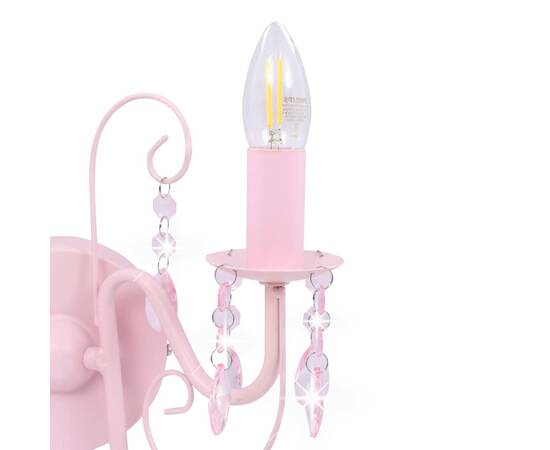 Lampă de perete cu mărgele, roz, 2 becuri x e14, 5 image