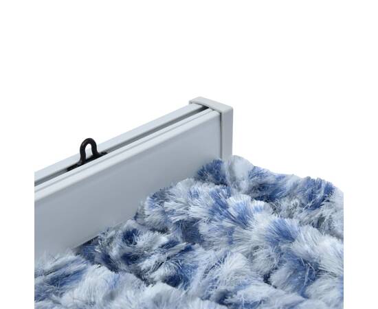 Perdea de insecte, albastru, alb, argintiu, 56x185 cm, chenille, 4 image