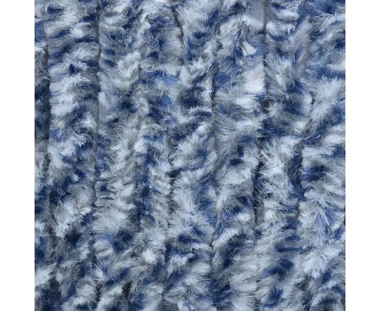 Perdea de insecte, albastru, alb, argintiu, 56x185 cm, chenille, 6 image